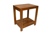 Bali Teak Shower and Bath Spa Bench with Shelf-Parc Decor