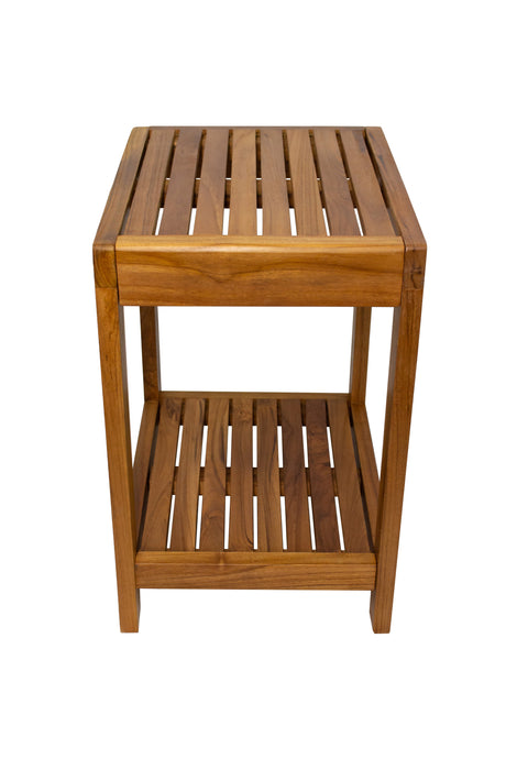 Bali Teak Shower and Bath Spa Bench with Shelf-Parc Decor