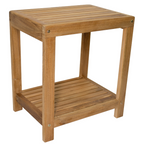 Bali Teak Shower and Bath Spa Bench with Shelf – 18″
