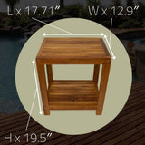 Bali Teak Shower and Bath Spa Bench with Shelf – 18″