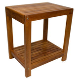 Bali Teak Shower and Bath Spa Bench with Shelf-Parc Decor