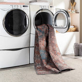 Baltinglass Rust & Blue Washable Area Rug - Clearance-Rugs-Parc Decor