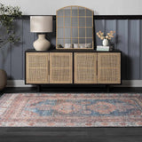 Baltinglass Rust & Blue Washable Area Rug - Clearance-Rugs-Parc Decor
