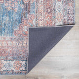 Baltinglass Rust & Blue Washable Area Rug - Clearance-Rugs-Parc Decor