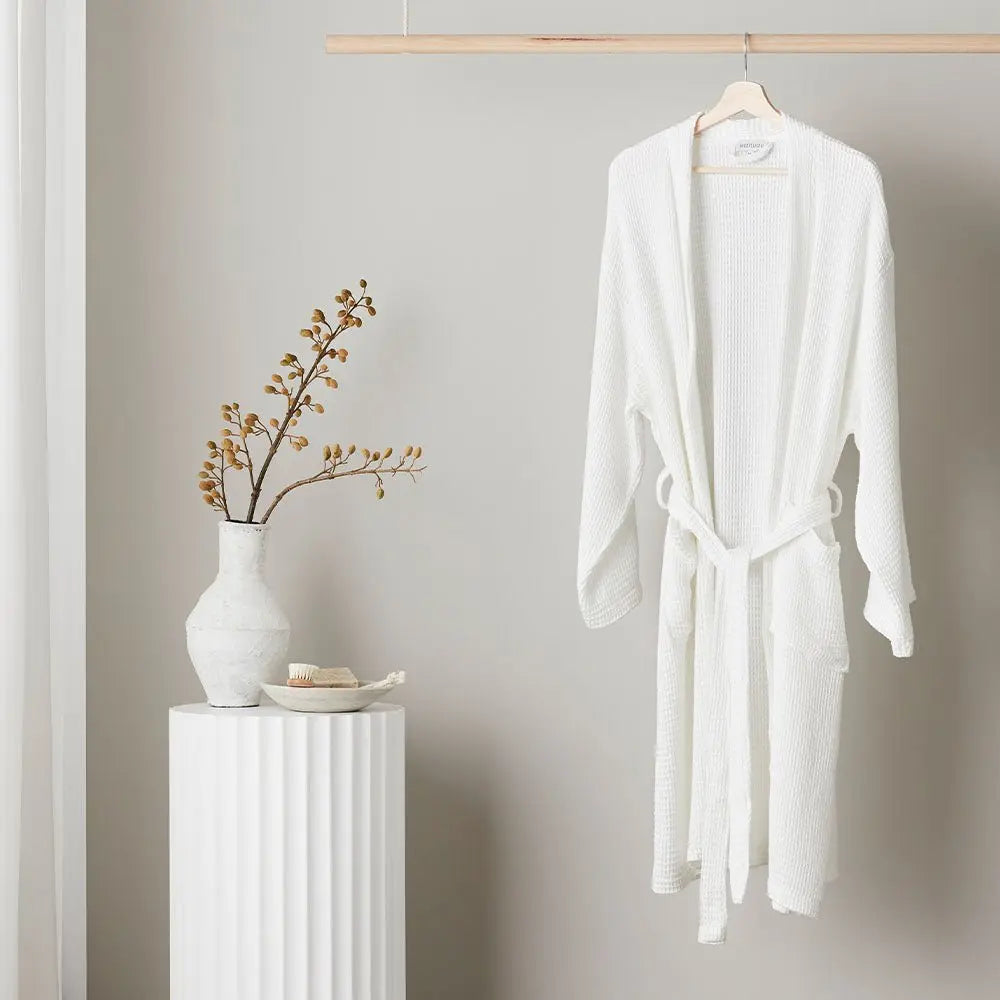 Bamboo Waffle Bathrobe-Apparel & Accessories > Clothing > Sleepwear & Loungewear > Robes-Parc Decor