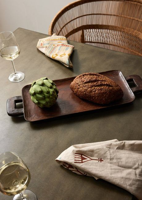 Bamenda Brown Rectangle Wood Serving Tray-Décor-Parc Decor