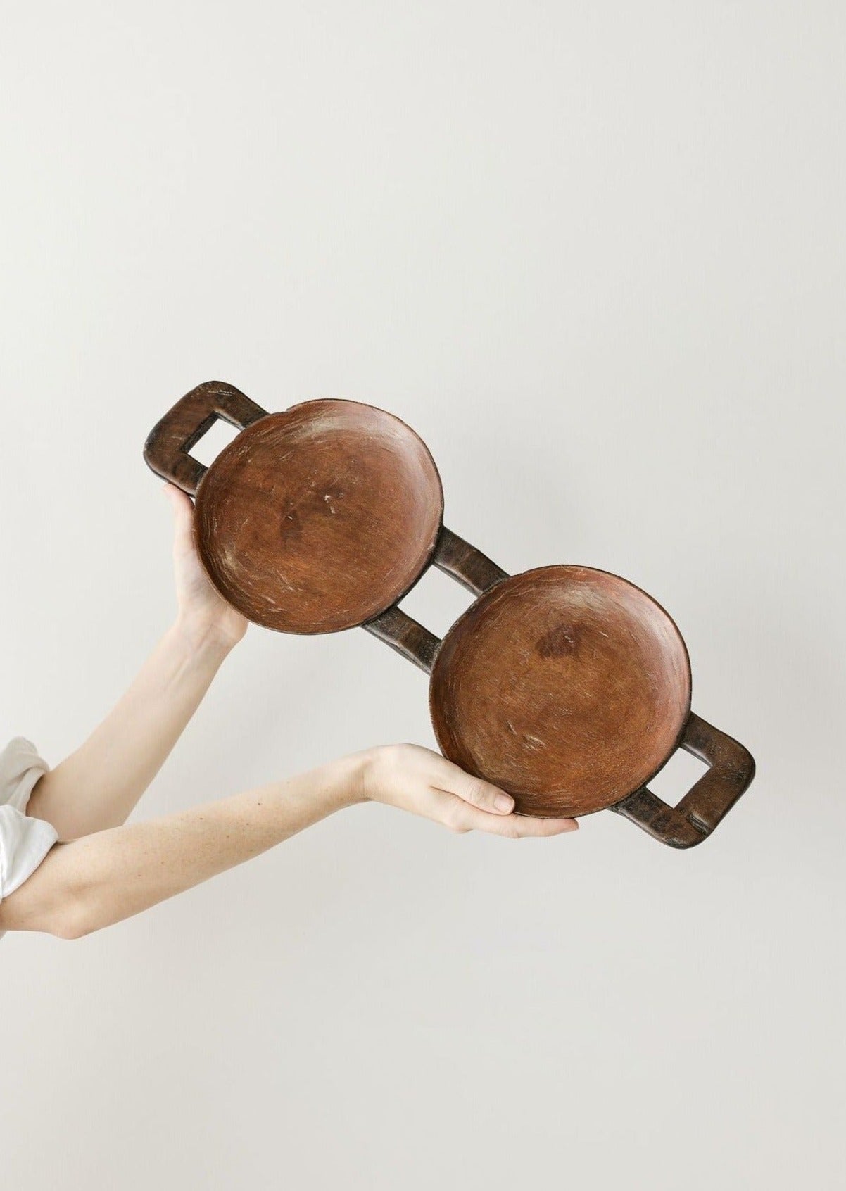 Bamenda Duo Circular Wooden Serving Tray-Décor-Parc Decor