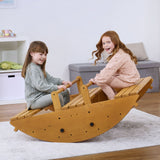 Banyan Jumbo Rocker & Climber | 2-in-1 Wooden Climbing Arch and Rocking Boat for Kids, Indoor & Outdoor