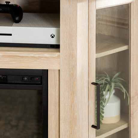 Barn 48" Wood Corner Fireplace TV Stand-Fireplace-Parc Decor