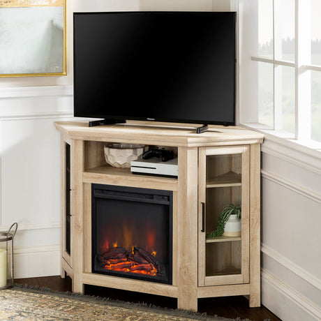 Barn 48" Wood Corner Fireplace TV Stand-Fireplace-Parc Decor