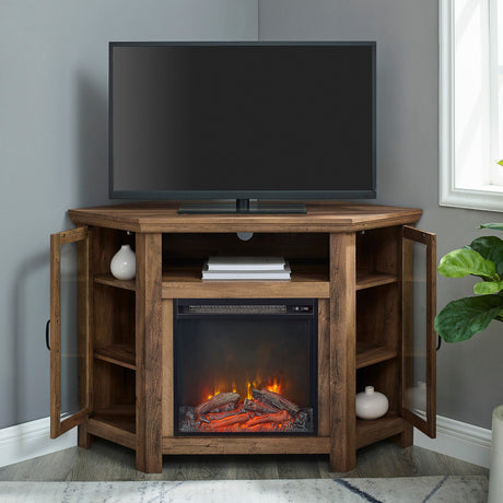 Barn 48" Wood Corner Fireplace TV Stand-Fireplace-Parc Decor