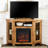 Barn 48" Wood Corner Fireplace TV Stand-Fireplace-Parc Decor