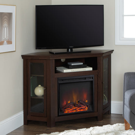 Barn 48" Wood Corner Fireplace TV Stand-Fireplace-Parc Decor