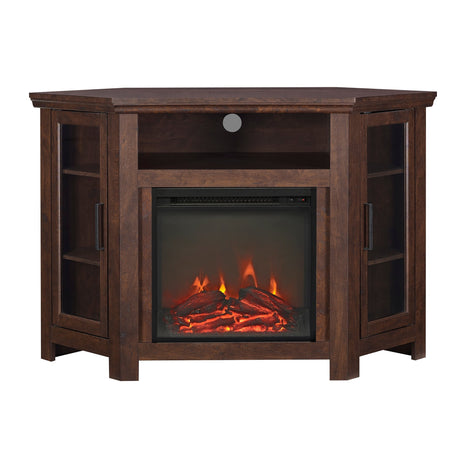 Barn 48" Wood Corner Fireplace TV Stand-Fireplace-Parc Decor