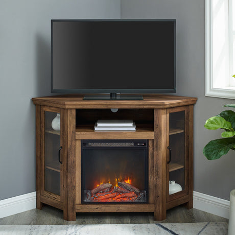 Barn 48" Wood Corner Fireplace TV Stand-Fireplace-Parc Decor