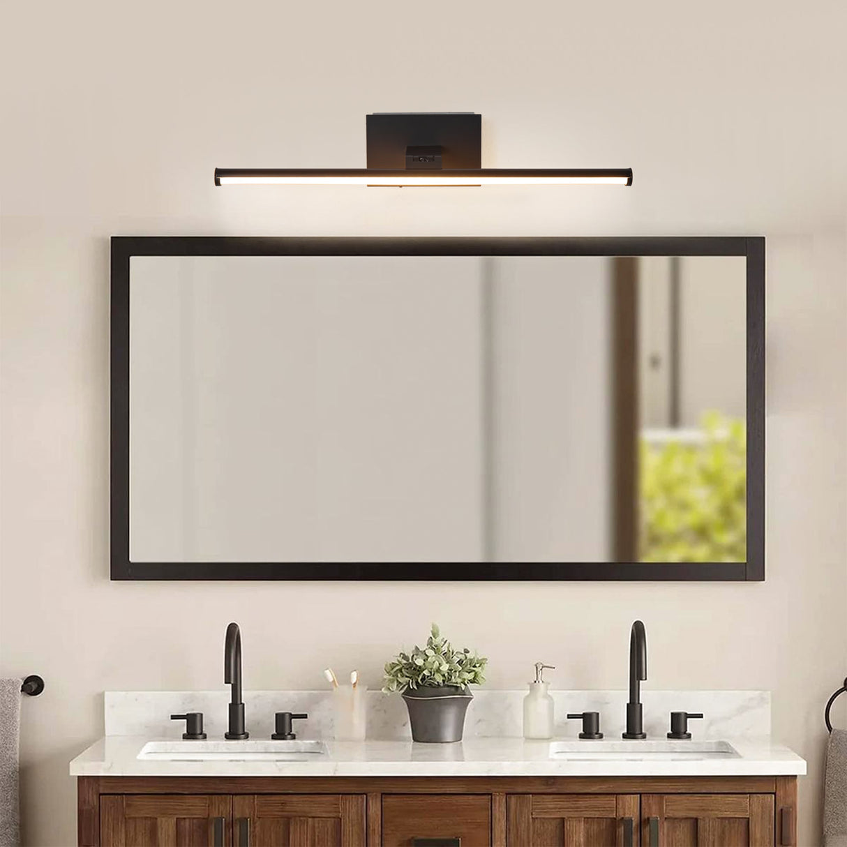 Battery-powered LED Mirror Vanity Light with Remote Control-壁灯-Parc Decor