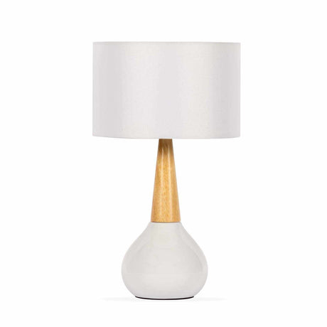 Baugo White Ceramic Table Lamp-Lighting-Parc Decor
