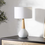 Baugo White Ceramic Table Lamp-Lighting-Parc Decor