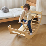 Bazel 6-in-1 Pikler Climber Set | Wooden Triangle, Rocker Arch & Slide for Toddlers