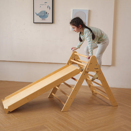 Bazel 6-in-1 Pikler Climber Set – Wooden Triangle, Rocker Arch & Slide for Toddlers-Indoor-Parc Decor