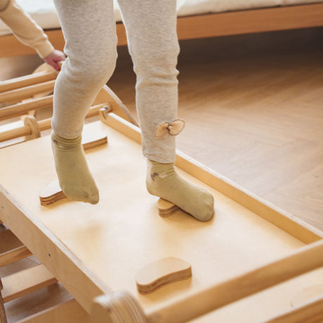 Bazel 6-in-1 Pikler Climber Set – Wooden Triangle, Rocker Arch & Slide for Toddlers-Indoor-Parc Decor