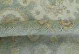 Beige And Blue Traditional Oushak Design 6x9 Hand Knotted Wool Area Rug