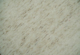 Beige and Brown Modern Abstract Hand Tufted Natural Wool Area Rug