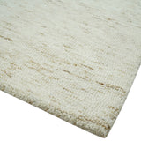 Beige and Brown Modern Abstract Hand Tufted Natural Wool Area Rug