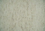 Beige and Brown Modern Abstract Hand Tufted Natural Wool Area Rug