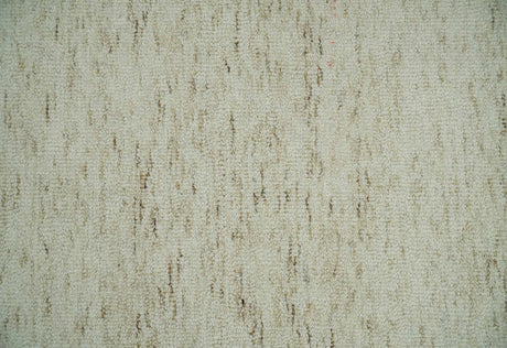 Beige and Brown Modern Abstract Hand Tufted Natural Wool Area Rug