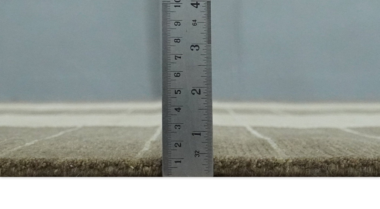 Beige and Brown Modern Geometrical Hand loom 5x8 wool and Art Silk area Rug-Area Rug-Parc Decor