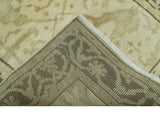 Beige And Brown Traditional Oushak Design Hand Knotted 3x5 Wool Area Rug