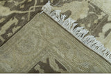 Beige And Brown Traditional Oushak Design Hand Knotted 3x5 wool area rug
