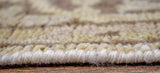 Beige and Brown Traditional Oushak Hand Knotted Wool 2.8x12 Area Rug