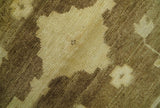 Beige And Brown Traditional Oushak Hand knotted Wool Area Rug