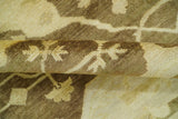 Beige And Brown Traditional Oushak Hand knotted Wool Area Rug