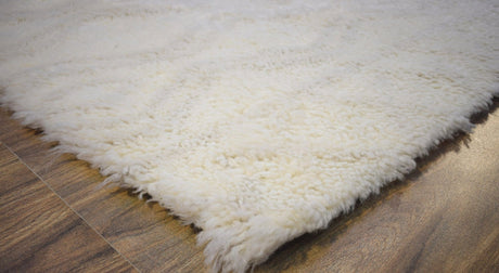 Beige and Charcoal Modern Handmade 5x8 Wool Area Rug