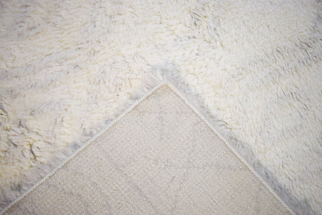 Beige and Charcoal Modern Handmade 5x8 Wool Area Rug