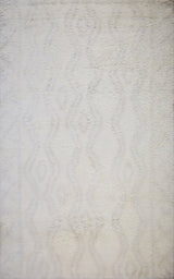Beige and Charcoal Modern Handmade 5x8 Wool Area Rug