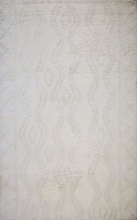 Beige and Charcoal Modern Handmade 5x8 Wool Area Rug