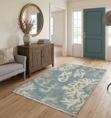 Beige and Gray 2x3 Hand Knotted Traditional Wool Rug