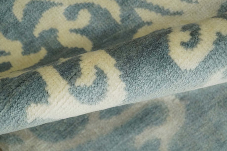 Beige and Gray 2x3 Hand Knotted Traditional Wool Rug