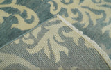 Beige and Gray 2x3 Hand Knotted Traditional Wool Rug