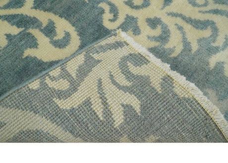 Beige and Gray 2x3 Hand Knotted Traditional Wool Rug