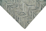 Beige and Gray Hand Tufted Modern Wool Loop Rug