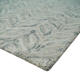 Beige and Gray Hand Tufted Modern Wool Loop Rug