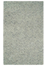 Beige and Gray Hand Tufted Modern Wool Loop Rug