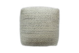 Beige and Gray Modern Chevron Handwoven Viscose Pouf
