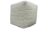 Beige and Gray Modern Chevron Handwoven Viscose Pouf