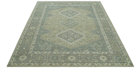 Beige And Gray Traditional Turkish Design 8x10 Hand Knotted Wool Area Rug